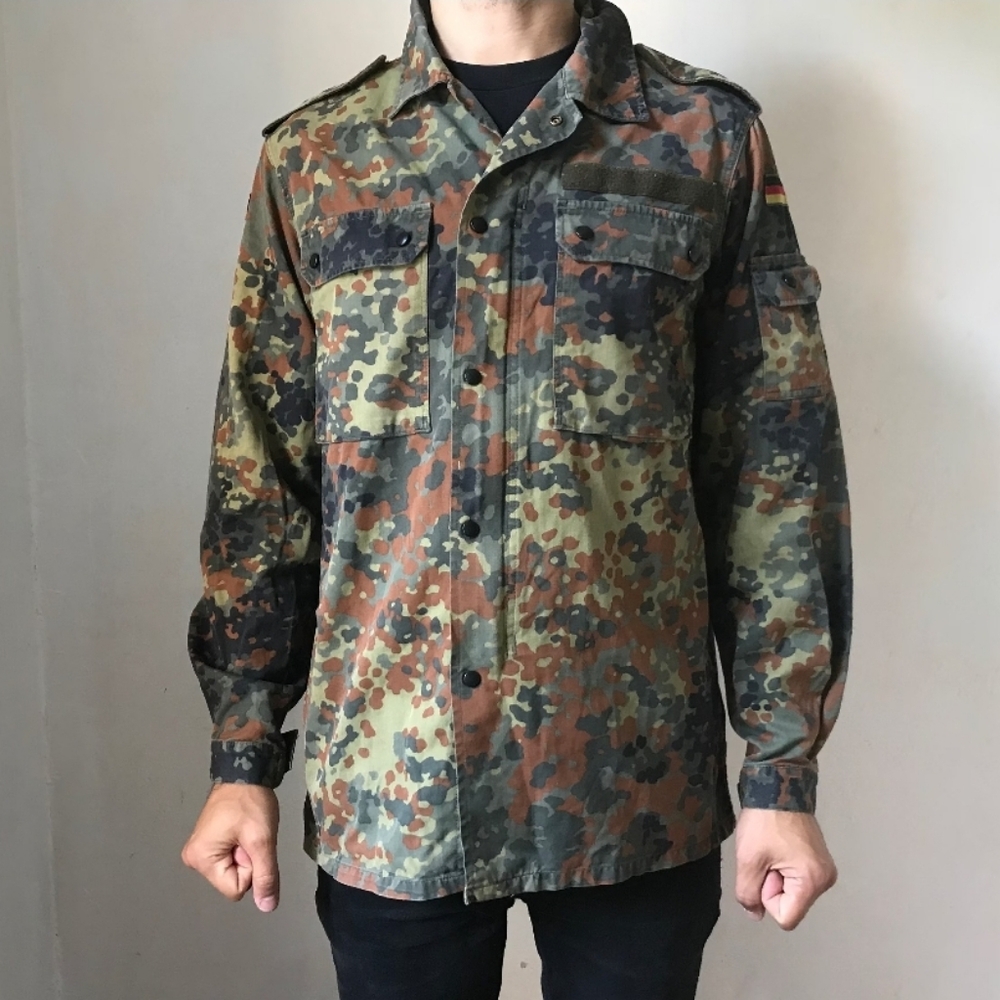 Vintage Scharrer German Military Uniform Camo Jacket Parka UniSex 1997 Koi Patch - Picture 11 of 13